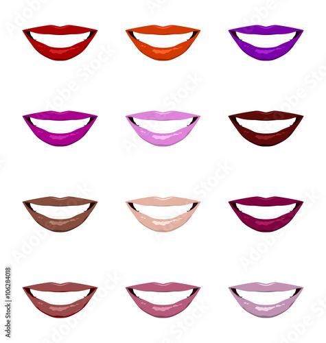 Vector lips set.