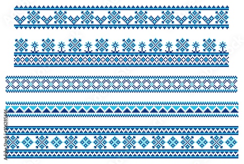 Set of embroidering pattern lines