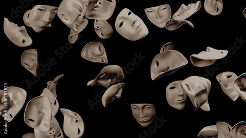 Flying masks. Looping.