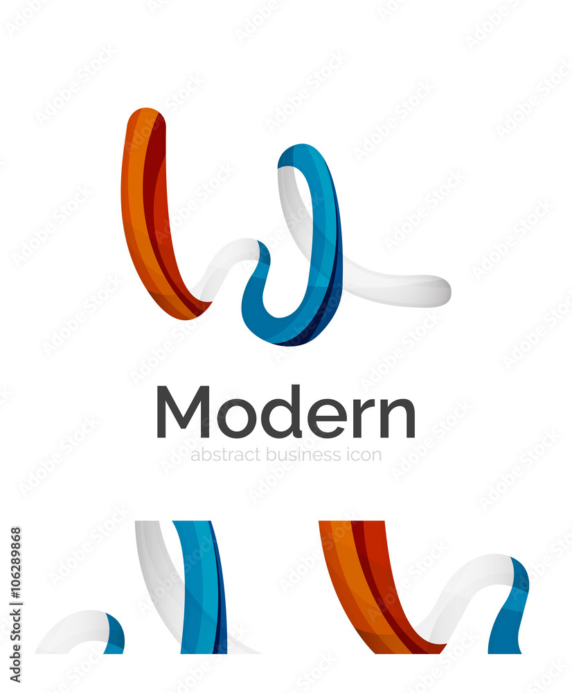 Abstract 3d swirl ribbon logo template with business card corporate identity design Abstract 3d swirl ribbon logo template with business card corporate identity design