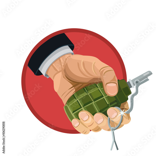 explosive fragmentation grenade/ Explosive fragmentation grenade in my hands to play a joke on your friends icon and website and for fans of extreme sports  