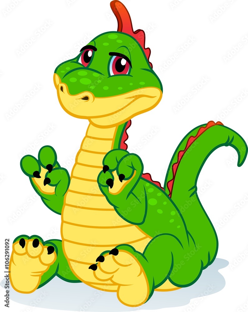 Fototapeta premium illustration of a green dinosaur