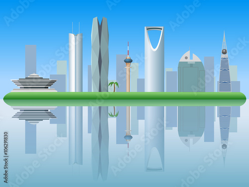 Riyadh Saudi Arabia skyline silhouette