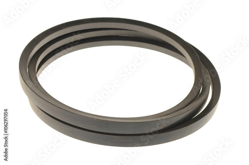 Black rubber gaskets isolated on white