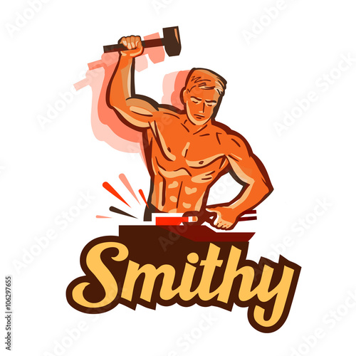 smithy vector logo. blacksmith or hammer icon