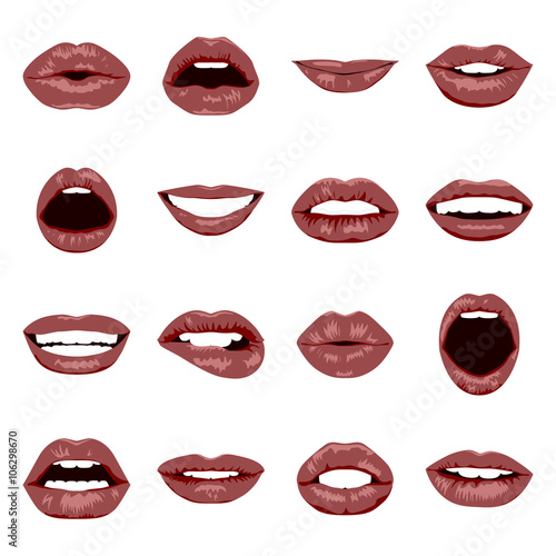 Vector lips set.