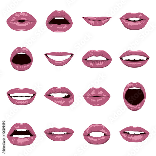 Vector lips set.