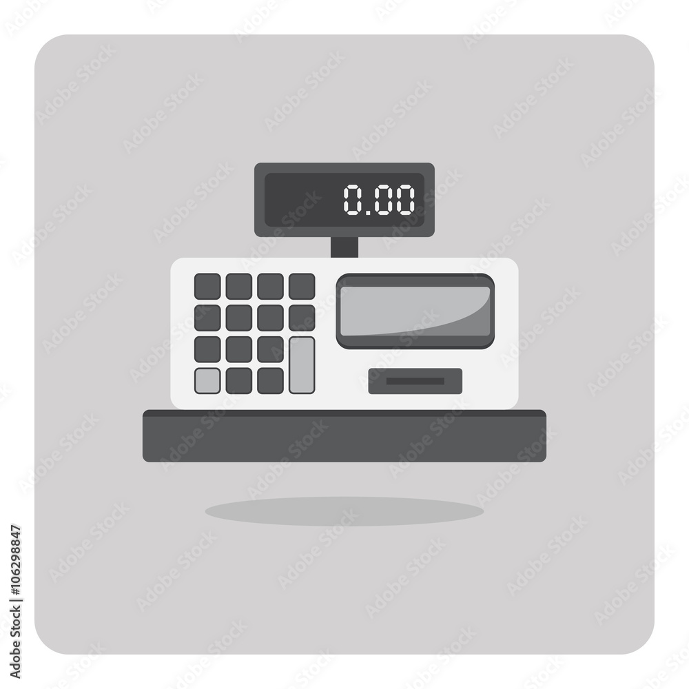 Vector of flat icon, Cash register on isolated background Vector of flat icon, Cash register on isolated background