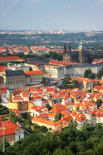 The view from Petrin tower in Prague, Czech Republic