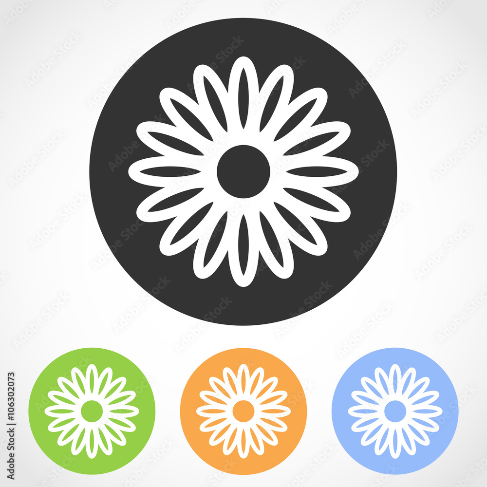 Flat flower icons - vector illustration. Flat flower icons - vector illustration.
