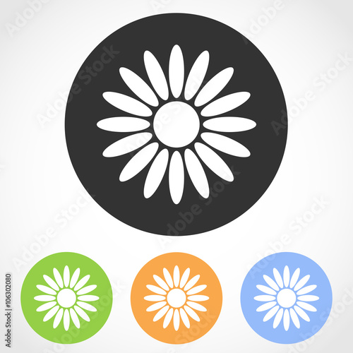 Flat flower icons - vector illustration.