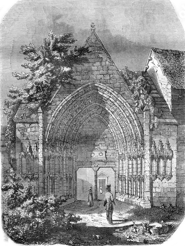 фотографія The Moutier Ahun in the Creuse department, The twelfth century p