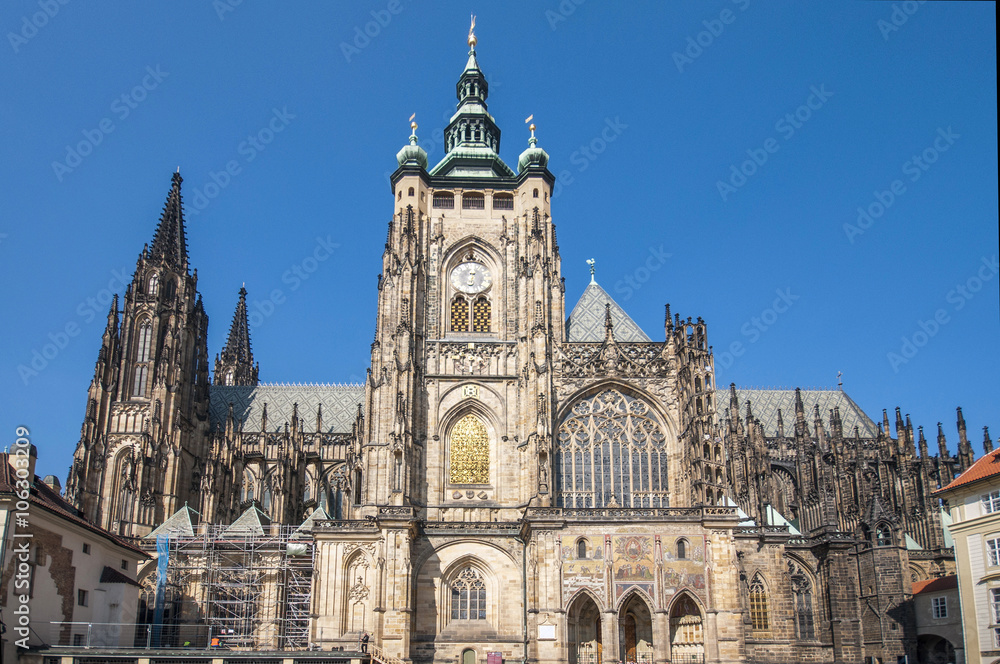 View of the St.Vitus Cathedral in Prague, Czech Republic