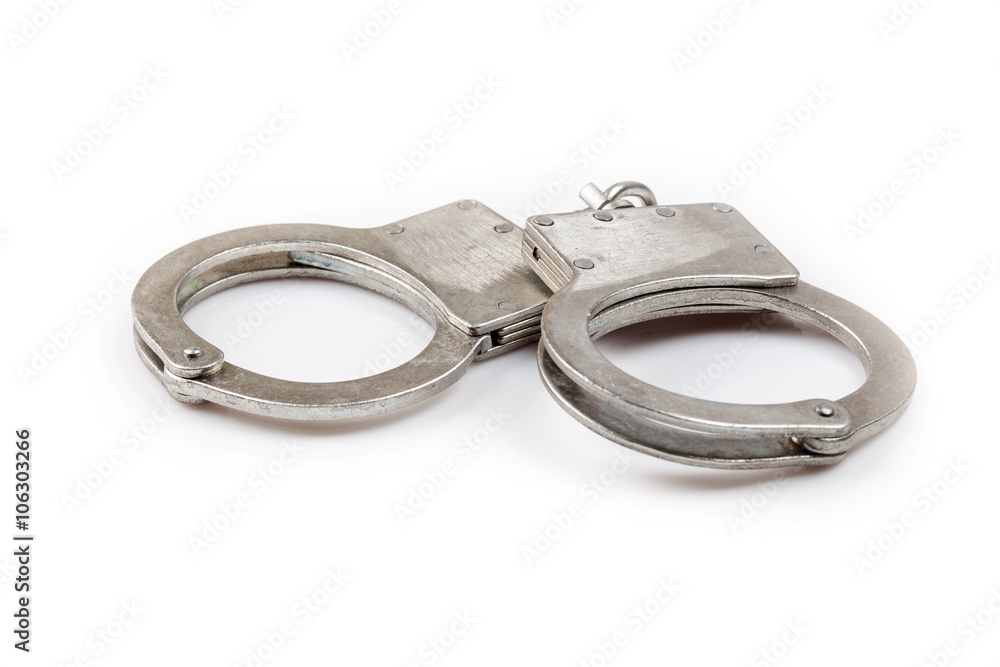 handcuffs on white background handcuffs on white background