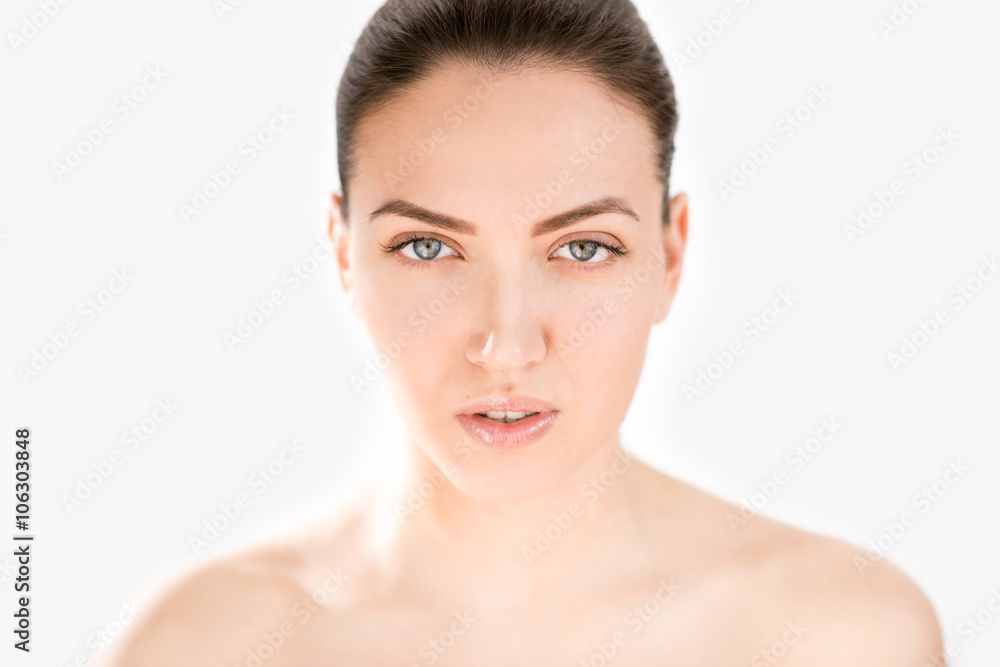 Close up portrait of beautiful woman with blue eyes. Close up portrait of beautiful woman with blue eyes.