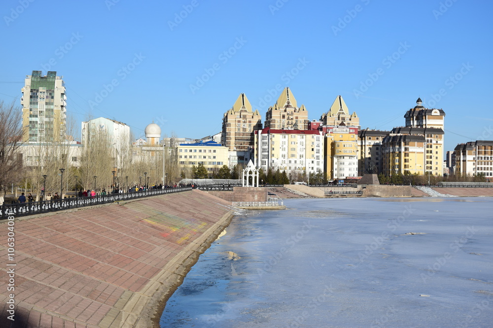 Naklejka premium View in Astana, capital of Kazakhstan