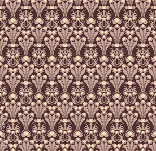 Vector illustration. Beautiful seamless pattern with lace floral ornament