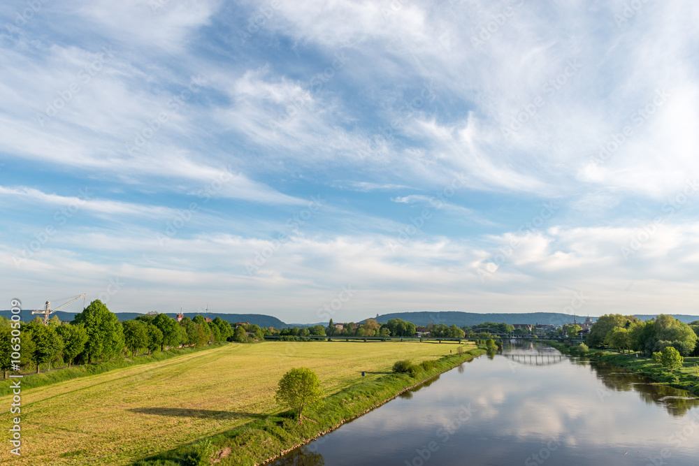 Fluss Weser in Minden