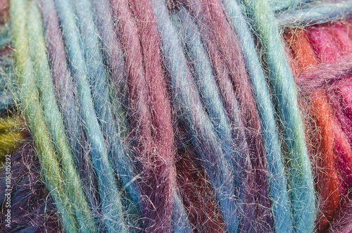 Close up Muticolor Yarn photo