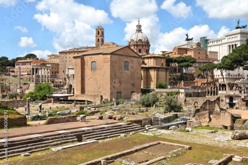 Rome skyline with Roman Forum