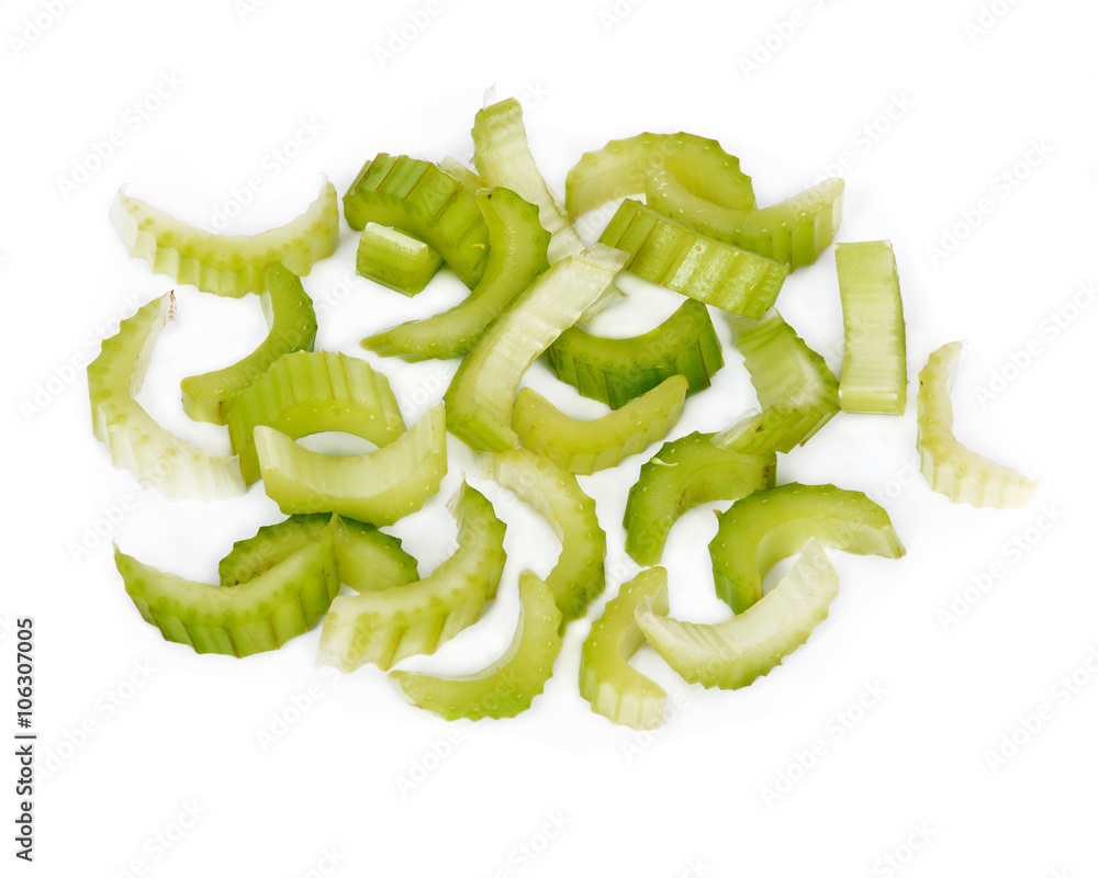 Fresh organic celery separated on white background Fresh organic celery separated on white background