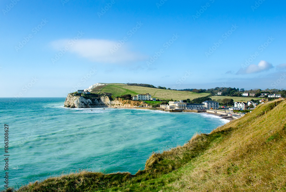 Freshwater Bay and Tennyson Down on the Isle of Wight, UK