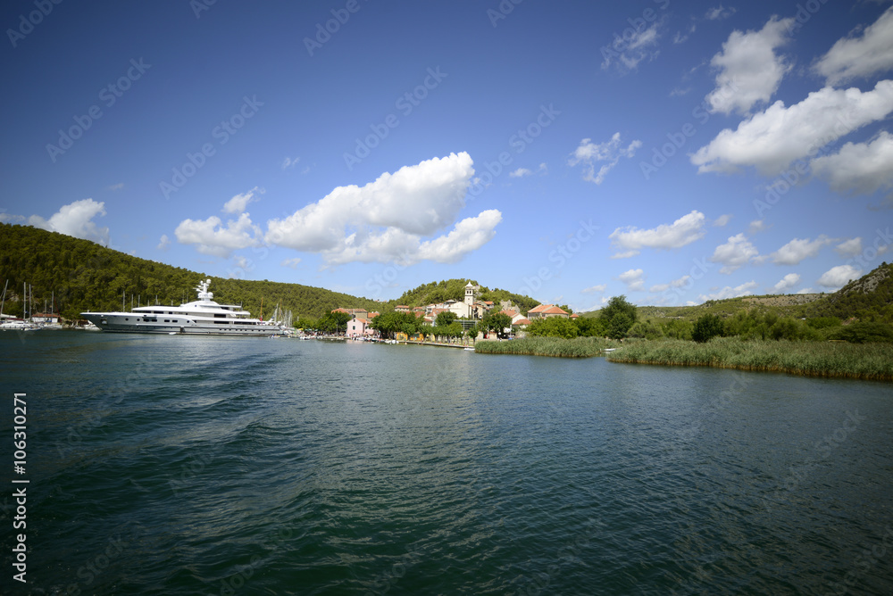 Ariving by boat in Skradin, Croatia