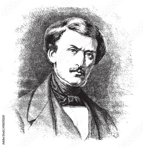 Emile Botta, vintage engraving.