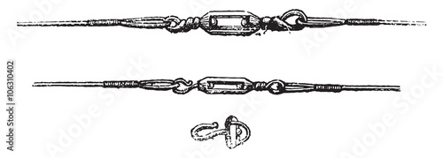Swivels, vintage engraving.