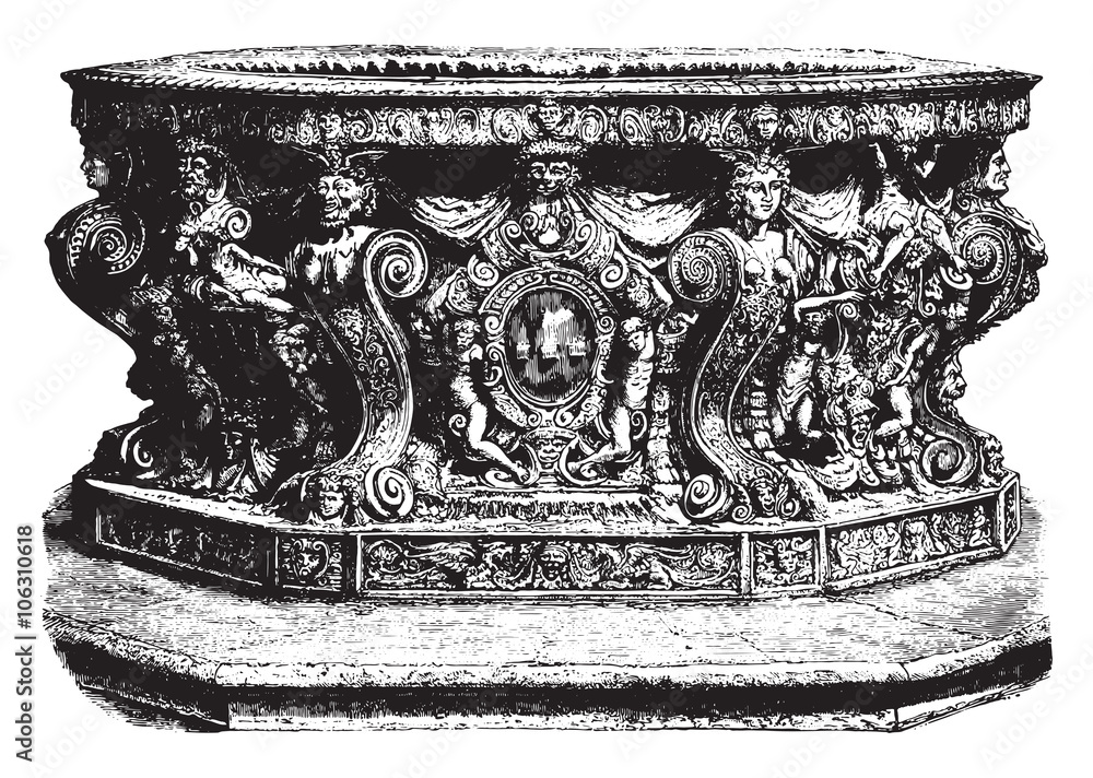 Φωτογραφία Well of the Doge's Palace in Venice, by Nicolo Conti, vintage en