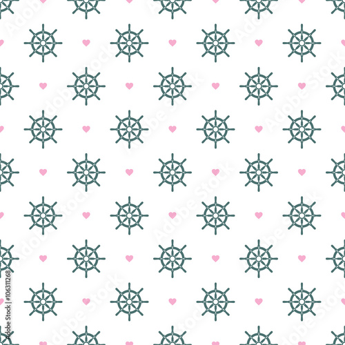 Ship Helm Vector Seamless Pattern