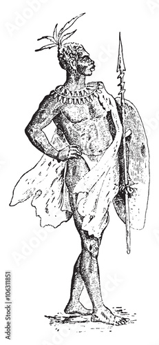 Kaffir, vintage engraving.