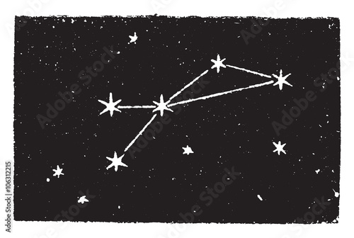 Cassiopeia, vintage engraving.