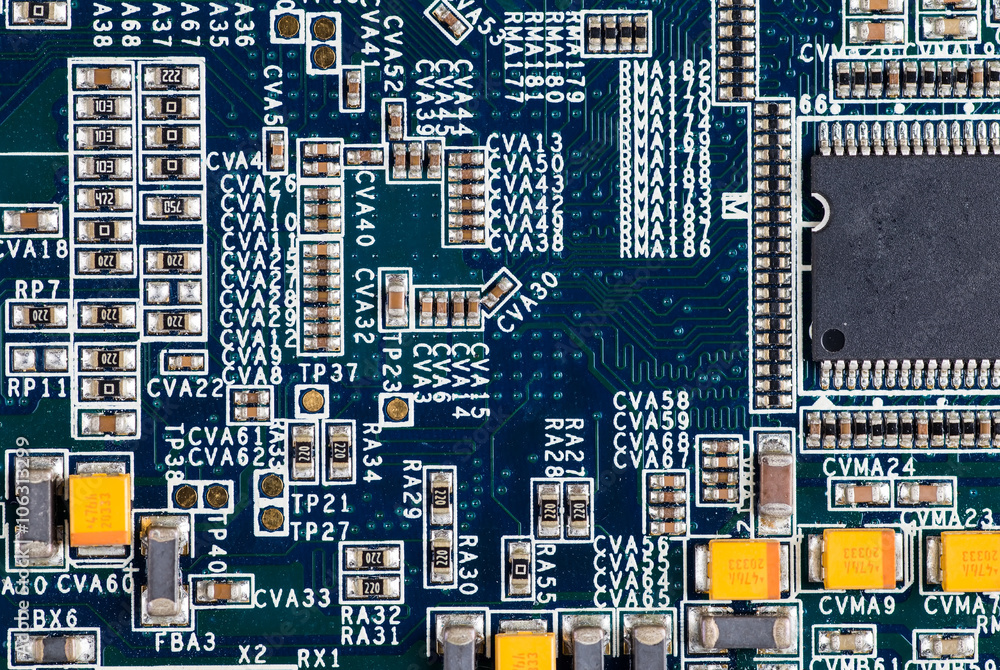 blue circuit board background of computer motherboard blue circuit board background of computer motherboard