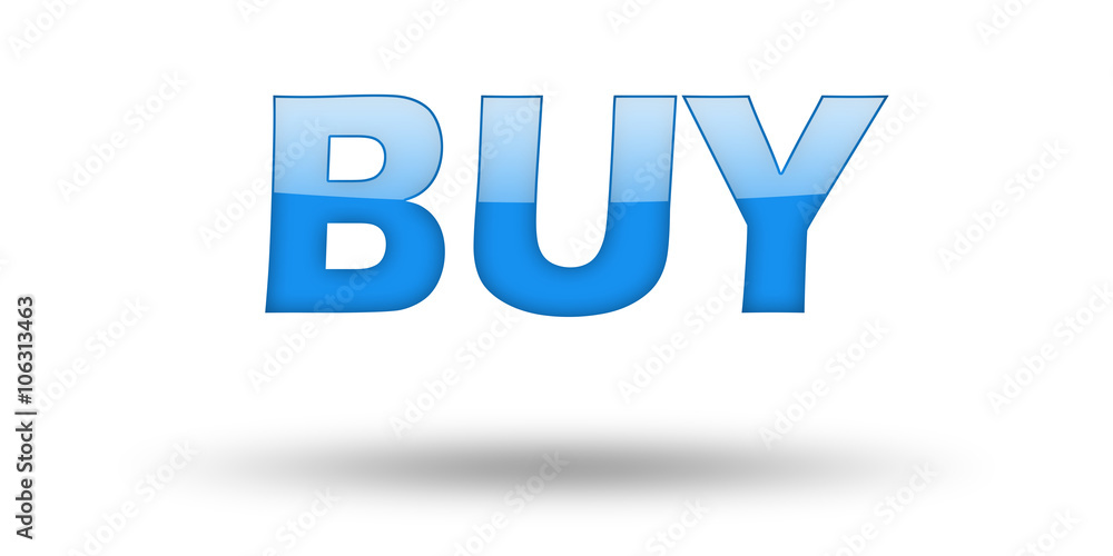 Word BUY with blue letters and shadow. Word BUY with blue letters and shadow.