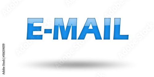 Word E-MAIL with blue letters and shadow. 