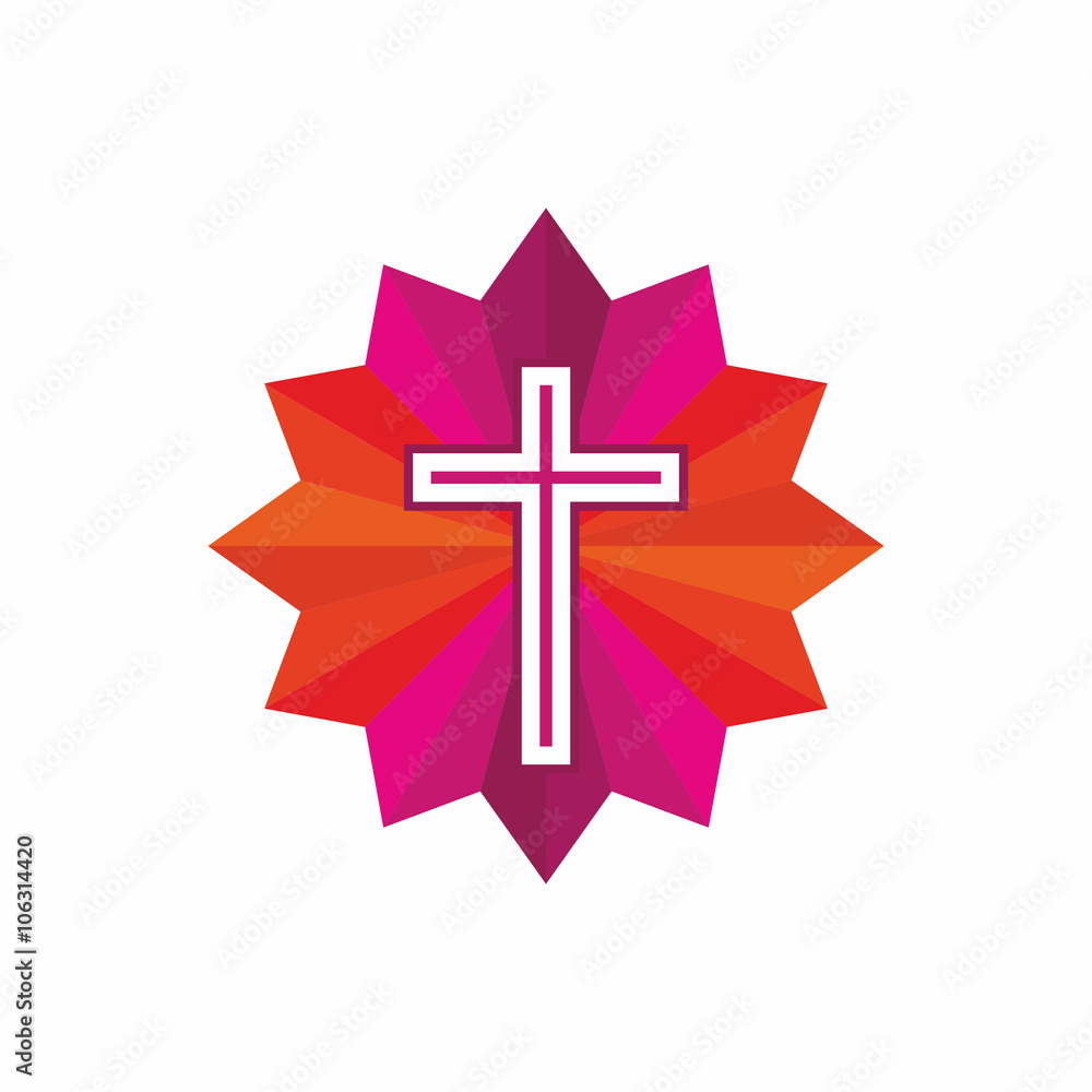 Church logo. Christian symbols. The Cross of Jesus Christ.