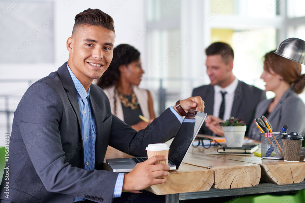 team of successful business people having a meeting in executive sunlit office team of successful business people having a meeting in executive sunlit office