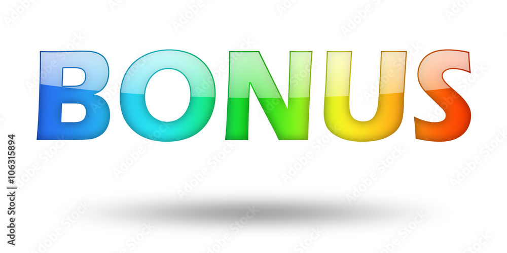 Text BONUS with colorful letters and shadow. Text BONUS with colorful letters and shadow.