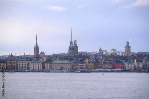 Obraz na płótnie Stockholm, Sweden - March, 16, 2016: landscape with the image of Stockholm, Sweden w salonie