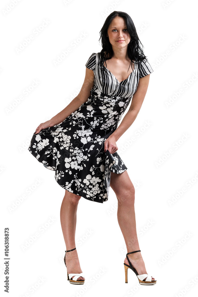 Naklejka premium Full length of young elegant female