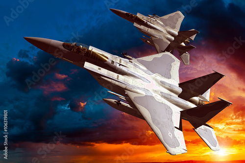 F-15C Eagle 3D illustration model in flight