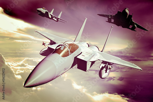 F-15C Eagle 3D rendering vintage effect