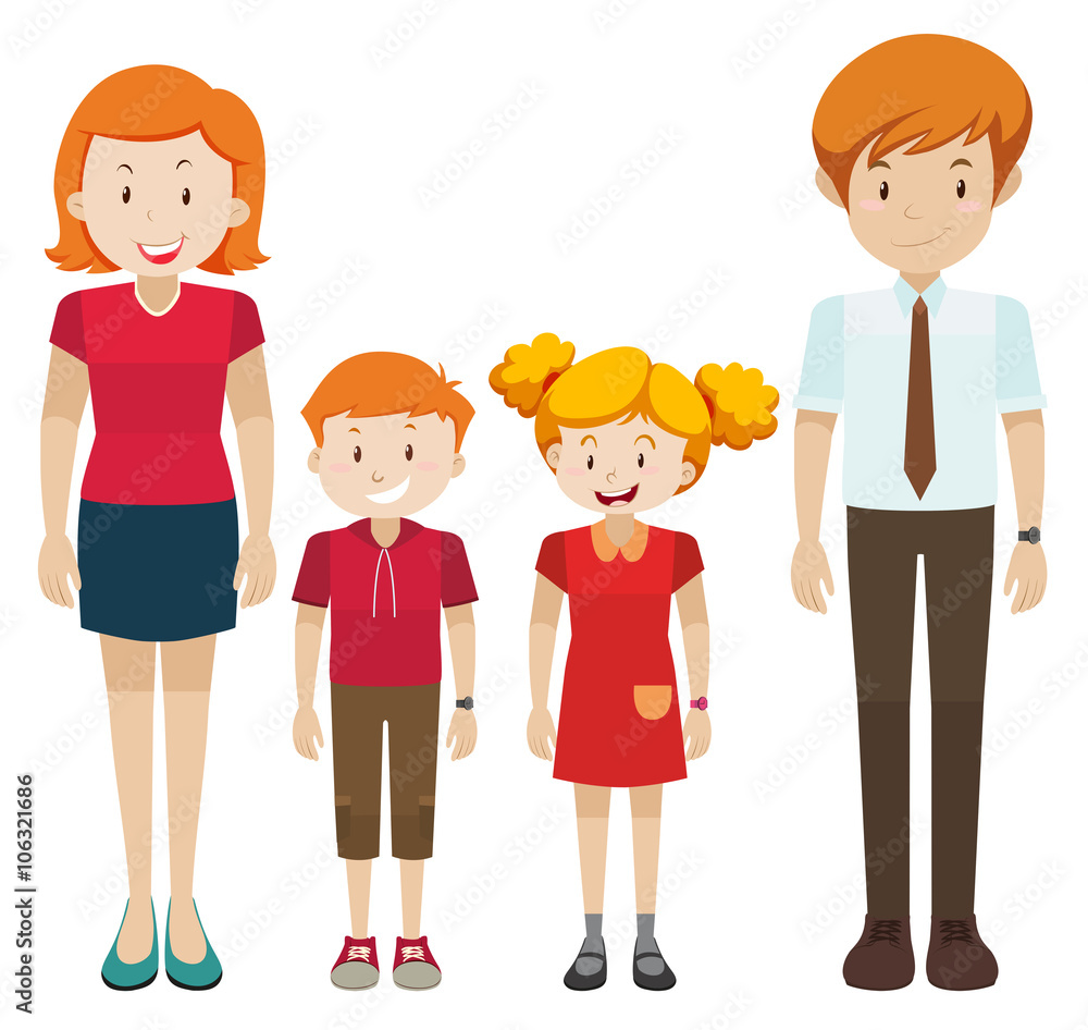 Family with parents and children