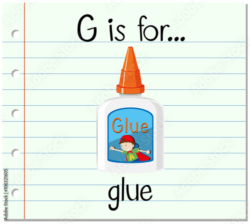 Flashcard letter G is for glue
