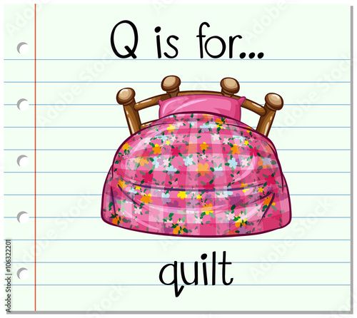 Flashcard alphabet Q is for quilt