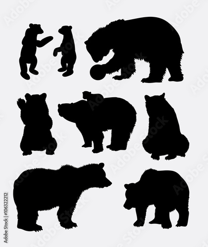 Bear wild animal silhouette 1. Good use for symbol, logo, web icon, mascot, sign, sticker, or any design you want. Easy to use.