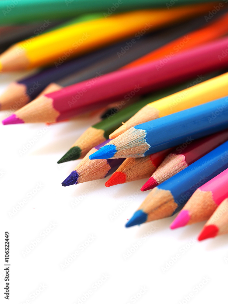 colour pencils isolated on white background colour pencils isolated on white background