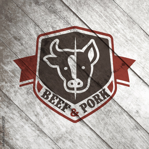 Vector logo template of butchery or meat shop