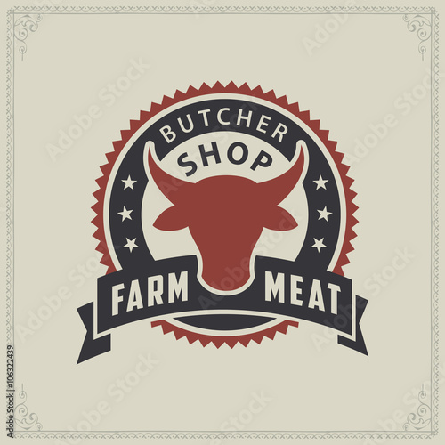 Vector logo template of butchery or meat shop